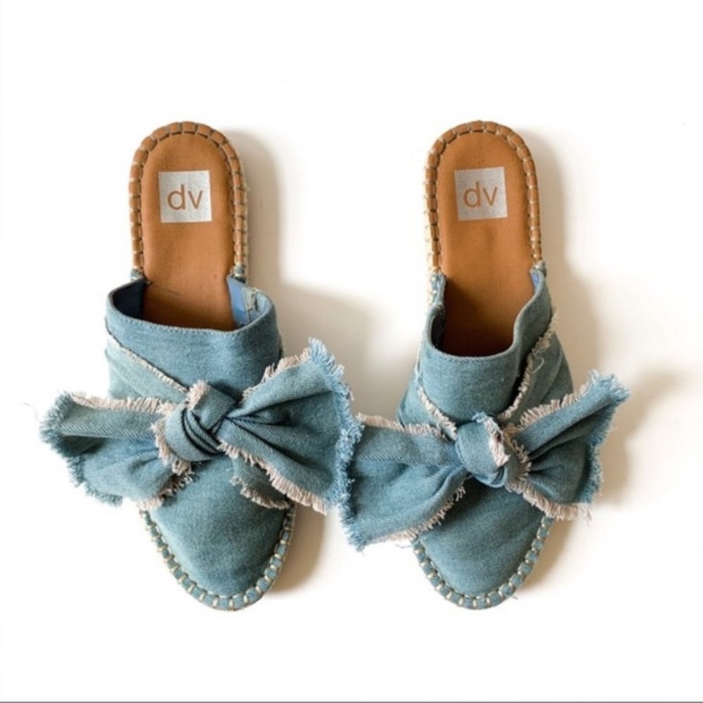 Dolce Vita Denim Oversized Bow Espadrille Mule